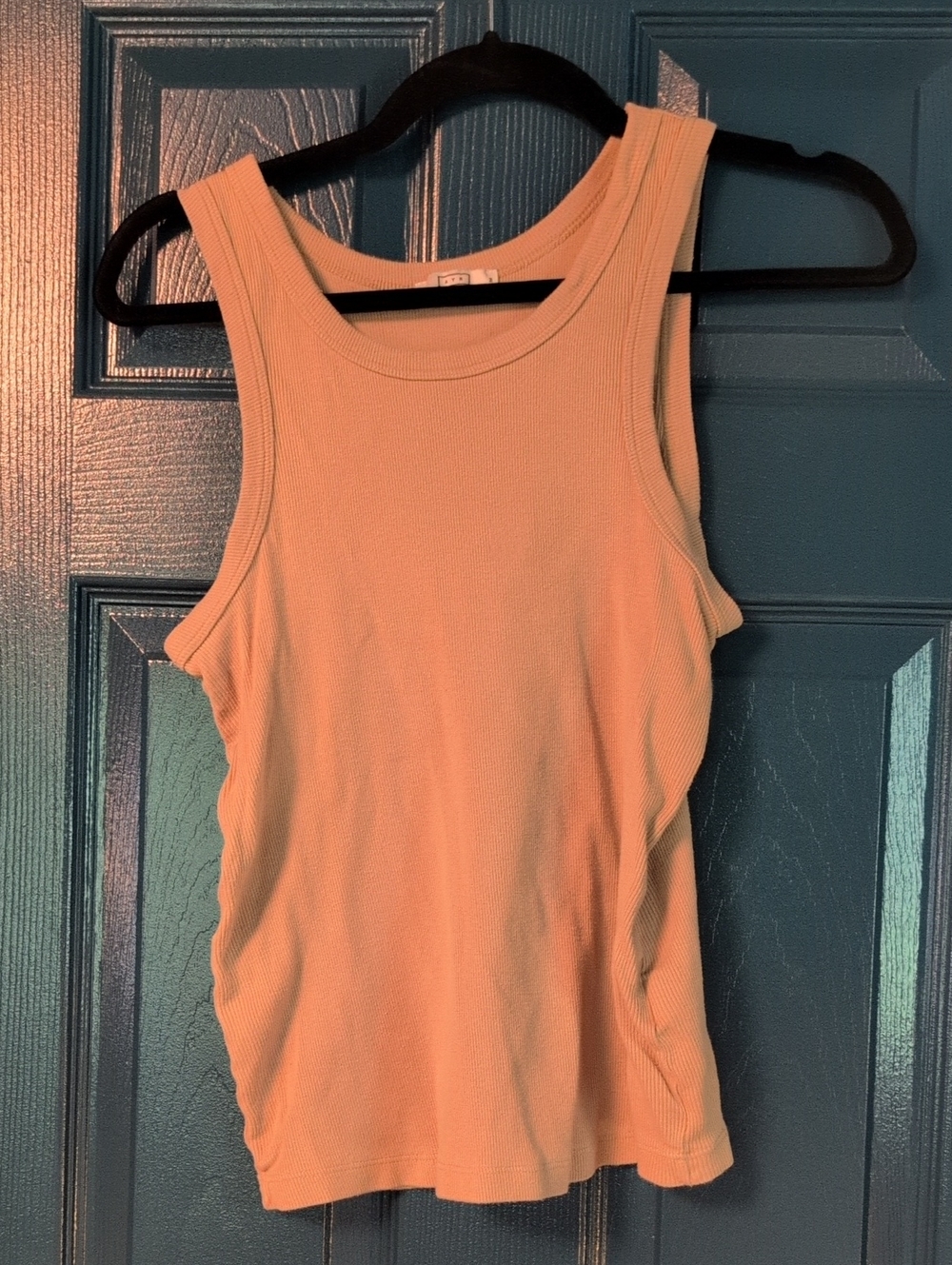 AYR Peach Ribbed Tank Top - Scoop Neck